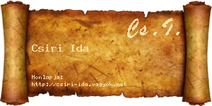 Csiri Ida névjegykártya